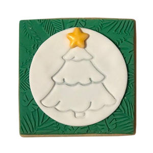 Green White Christmas Tree Large Handmade Cookie