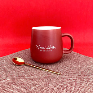Sweet Worthy Mug & Gold Spoon