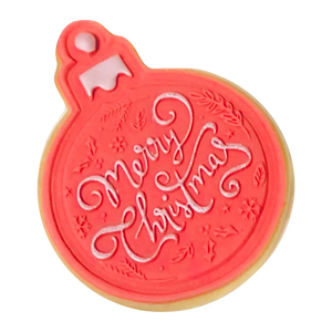 Merry Christmas Large Red Handmade Cookie